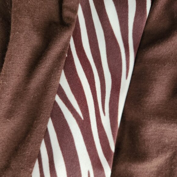 Tropical Honey Sleeveless Tunic Coverup with Zebra Trim Size S Brown - Picture 4 of 7